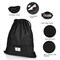 Costway Drawstring Backpack String Bag Folding Sports Sack w/Zipper Pocket Black\Blue\Green\Pink
